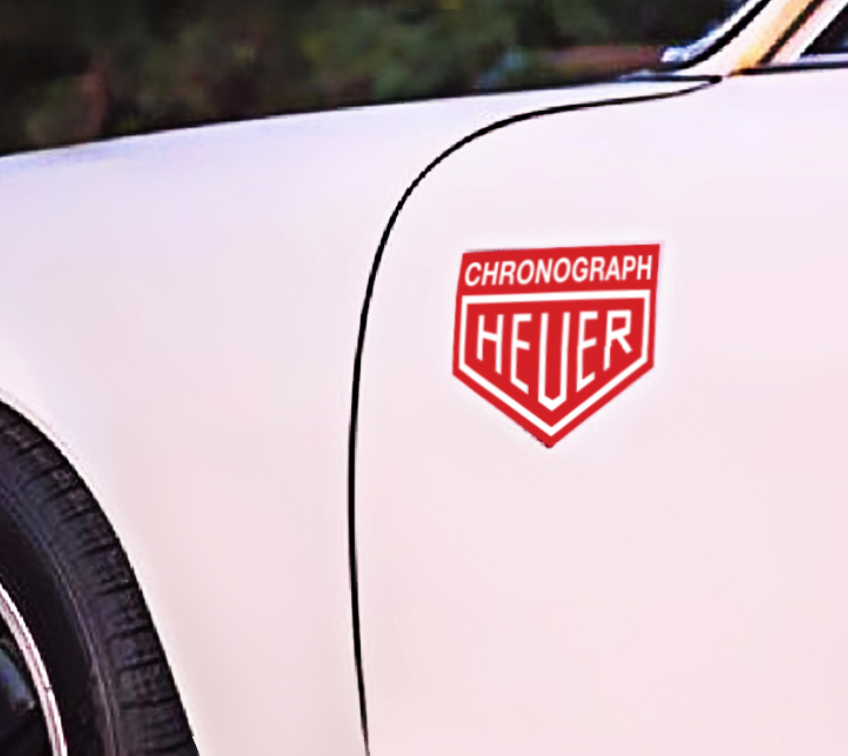 Chronograph Heuer Car Decal Red Sticker Label For PORSCHE